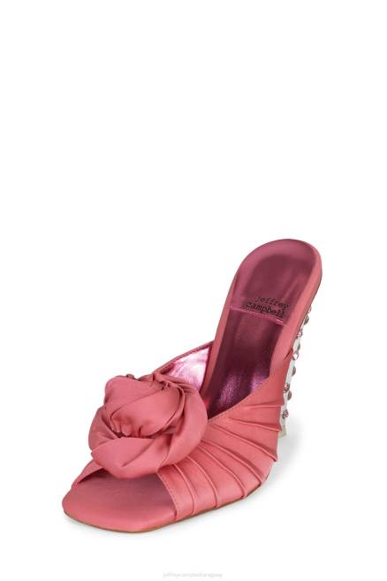 mujer floreció Jeffrey Campbell F6JX1318 bomba de tacón rosa rosa satinado