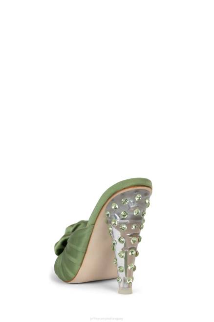 mujer floreció Jeffrey Campbell F6JX1319 bomba de tacón verde satinado verde