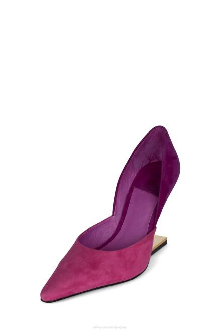 mujer juliette Jeffrey Campbell F6JX1339 bomba de tacón combo ante fucsia