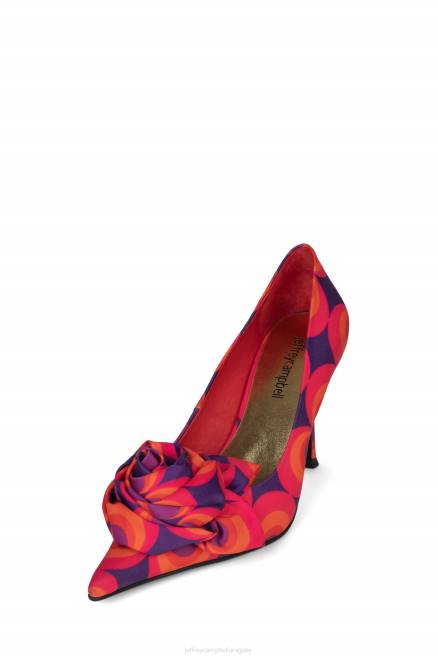 mujer la flor Jeffrey Campbell F6JX1345 bomba de tacón rojo azul marino multi