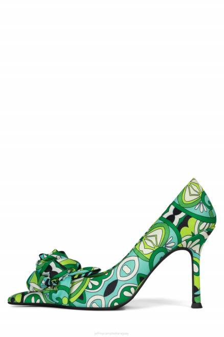 mujer la flor Jeffrey Campbell F6JX1346 bomba de tacón multi verde