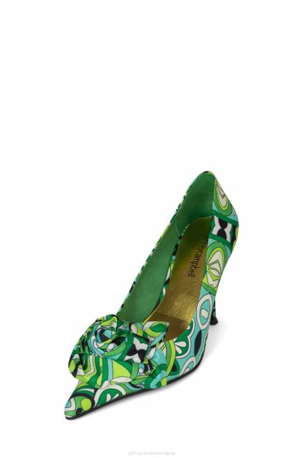 mujer la flor Jeffrey Campbell F6JX1346 bomba de tacón multi verde