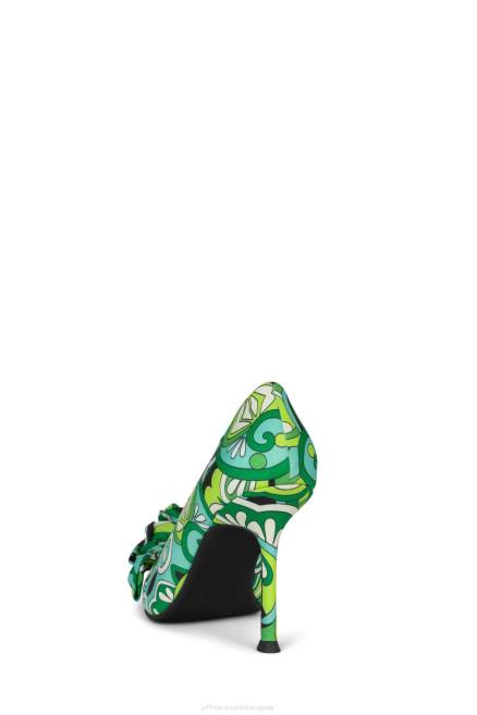 mujer la flor Jeffrey Campbell F6JX1346 bomba de tacón multi verde