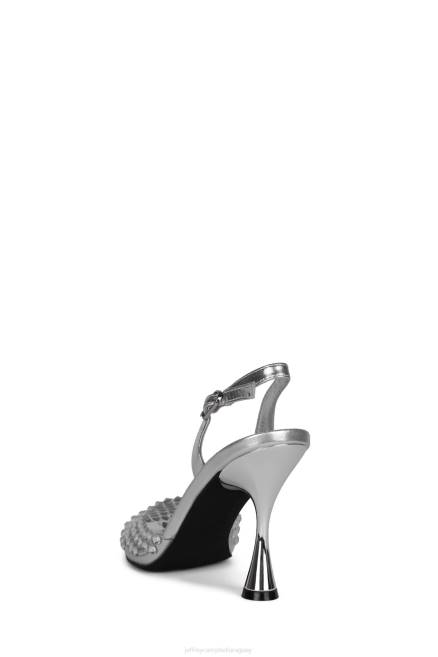 mujer limpiabotas Jeffrey Campbell F6JX1349 bomba de tacón plata clara