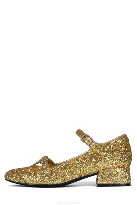 mujer musical Jeffrey Campbell F6JX1399 bomba de tacón brillo dorado