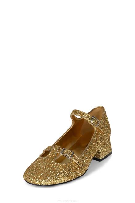 mujer musical Jeffrey Campbell F6JX1399 bomba de tacón brillo dorado