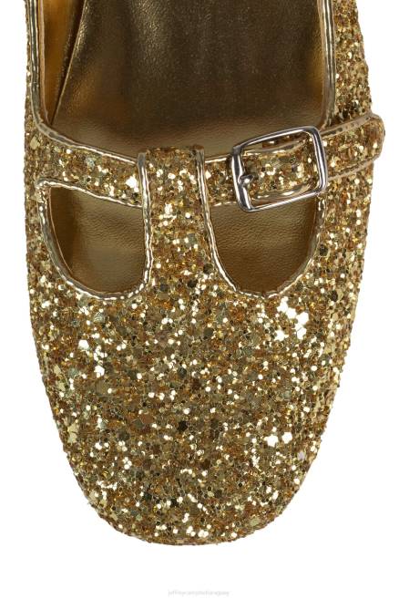 mujer musical Jeffrey Campbell F6JX1399 bomba de tacón brillo dorado