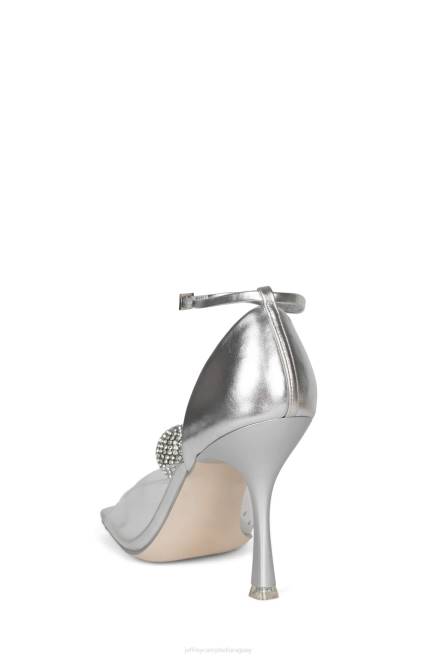 mujer sofística Jeffrey Campbell F6JX1336 bomba de tacón plata