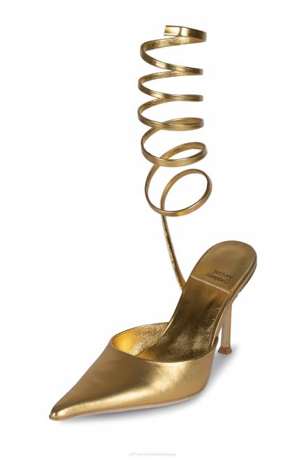 mujer Afrodita Jeffrey Campbell F6JX1679 mula de tacón oro metalizado