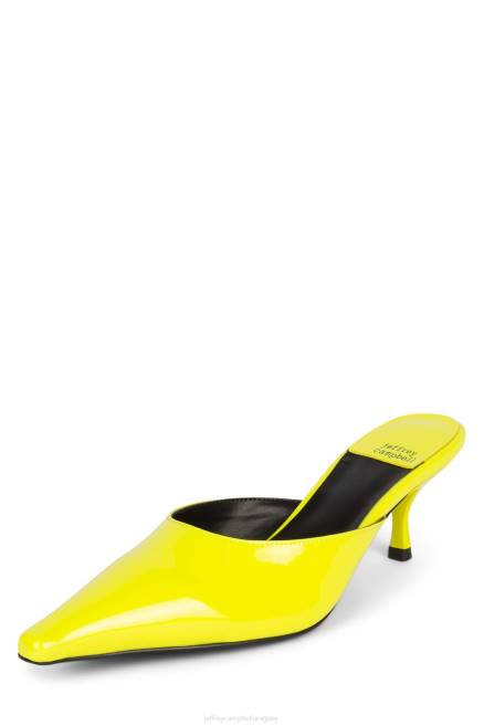 mujer Exquisito Jeffrey Campbell F6JX1713 mula de tacón charol amarillo