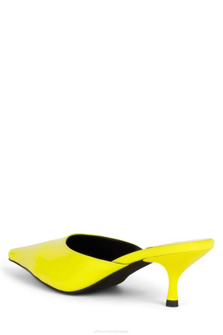 mujer Exquisito Jeffrey Campbell F6JX1713 mula de tacón charol amarillo