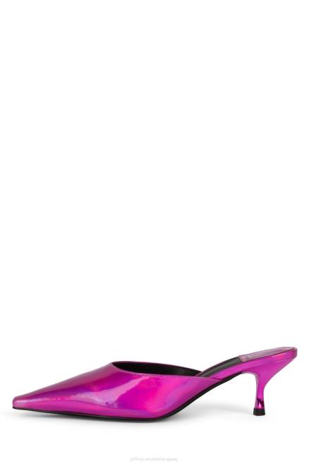 mujer Exquisito Jeffrey Campbell F6JX1717 mula de tacón fucsia iridiscente