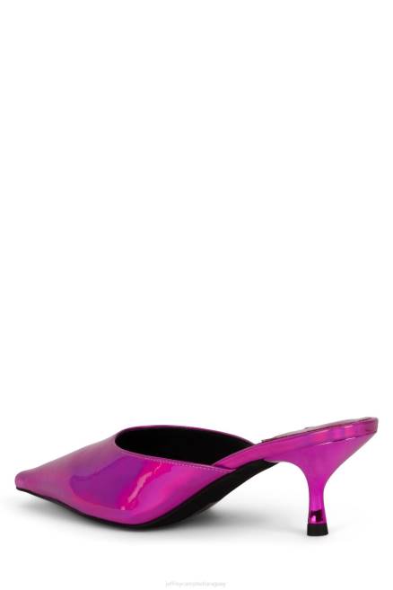 mujer Exquisito Jeffrey Campbell F6JX1717 mula de tacón fucsia iridiscente