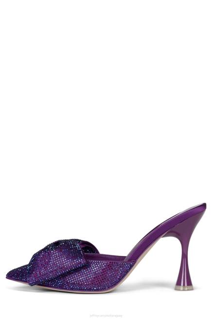 mujer joyas Jeffrey Campbell F6JX1655 mula de tacón combinación de raso morado