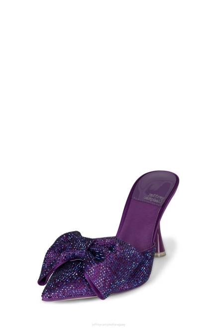 mujer joyas Jeffrey Campbell F6JX1655 mula de tacón combinación de raso morado