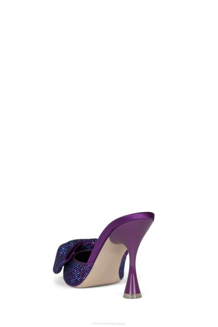 mujer joyas Jeffrey Campbell F6JX1655 mula de tacón combinación de raso morado