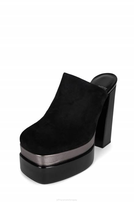 mujer luna-luv-s Jeffrey Campbell F6JX1725 mula de tacón peltre ante negro