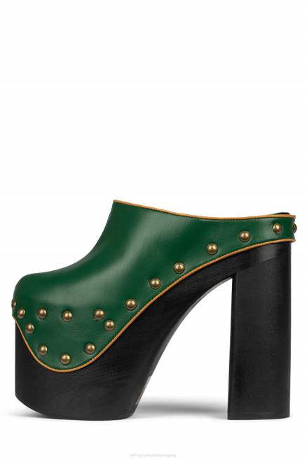 mujer mala reputación Jeffrey Campbell F6JX1694 mula de tacón verde amarillo