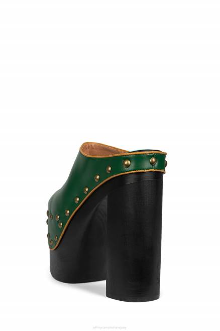 mujer mala reputación Jeffrey Campbell F6JX1694 mula de tacón verde amarillo