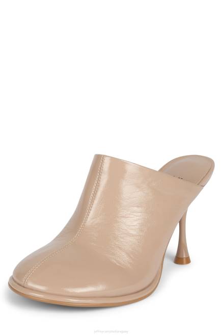 mujer oblicuos Jeffrey Campbell F6JX1720 mula de tacón charol arrugado topo