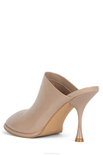 mujer oblicuos Jeffrey Campbell F6JX1720 mula de tacón charol arrugado topo