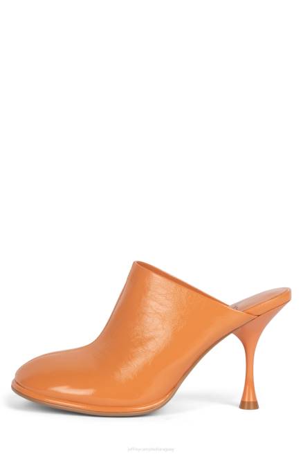 mujer oblicuos Jeffrey Campbell F6JX1721 mula de tacón charol arrugado coral