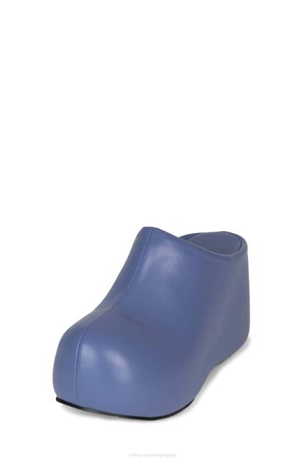 mujer obstruyendo Jeffrey Campbell F6JX1647 mula de tacón azul polvoriento