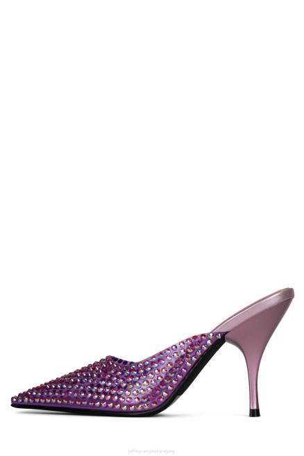 mujer romántico Jeffrey Campbell F6JX1709 mula de tacón combo morado