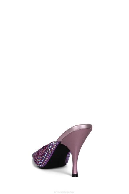 mujer romántico Jeffrey Campbell F6JX1709 mula de tacón combo morado