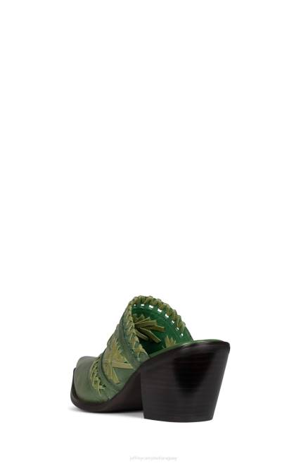 mujer teje Jeffrey Campbell F6JX1726 mula de tacón combinación verde