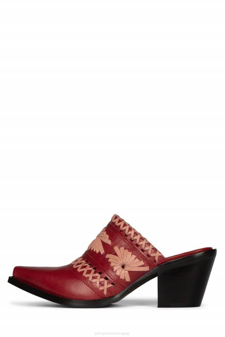 mujer teje Jeffrey Campbell F6JX1727 mula de tacón combo rojo