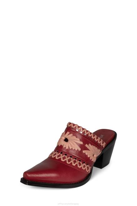 mujer teje Jeffrey Campbell F6JX1727 mula de tacón combo rojo