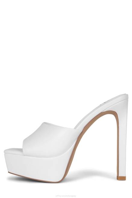 mujer va-glam Jeffrey Campbell F6JX1665 mula de tacón blanco