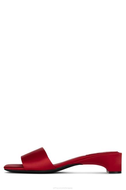 mujer Clave baja Jeffrey Campbell F6JX1416 sandalia de tacón satén rojo