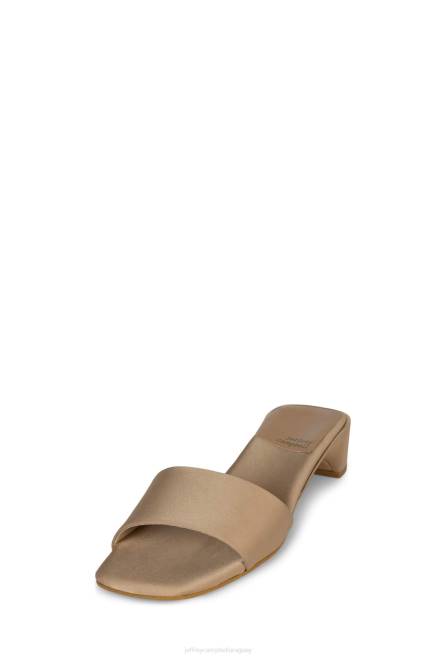 mujer Clave baja Jeffrey Campbell F6JX1417 sandalia de tacón beige satinado