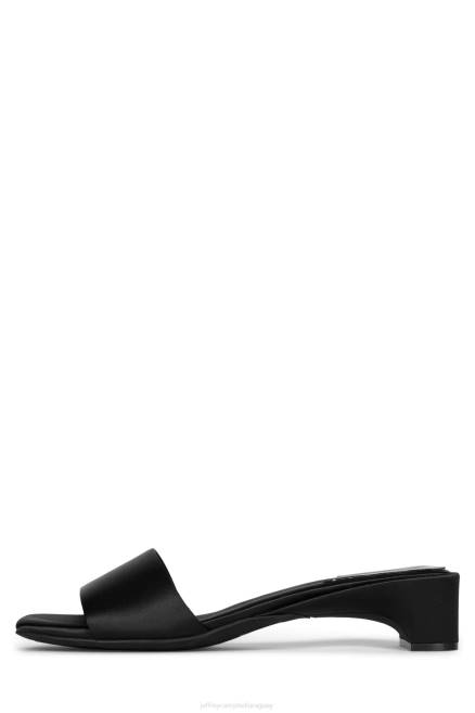 mujer Clave baja Jeffrey Campbell F6JX1418 sandalia de tacón satén negro