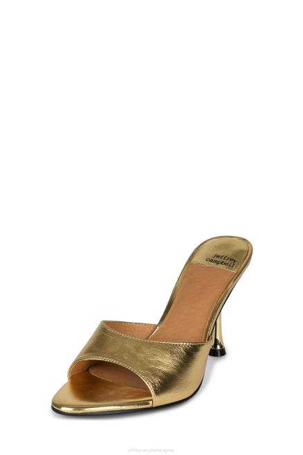 mujer agente Jeffrey Campbell F6JX105 sandalia de tacón oro metalizado