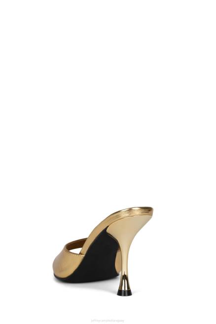 mujer agente Jeffrey Campbell F6JX105 sandalia de tacón oro metalizado