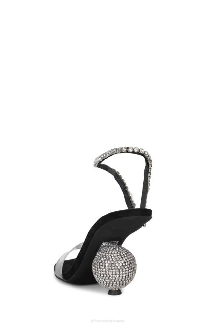 mujer ajetreo Jeffrey Campbell F6JX1548 sandalia de tacón ante negro plata