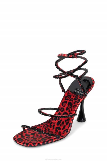 mujer atractivo Jeffrey Campbell F6JX1554 sandalia de tacón guepardo rojo multi