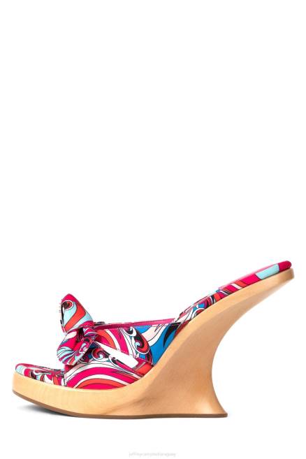 mujer broma Jeffrey Campbell F6JX1429 sandalia de tacón azul fucsia multicolor