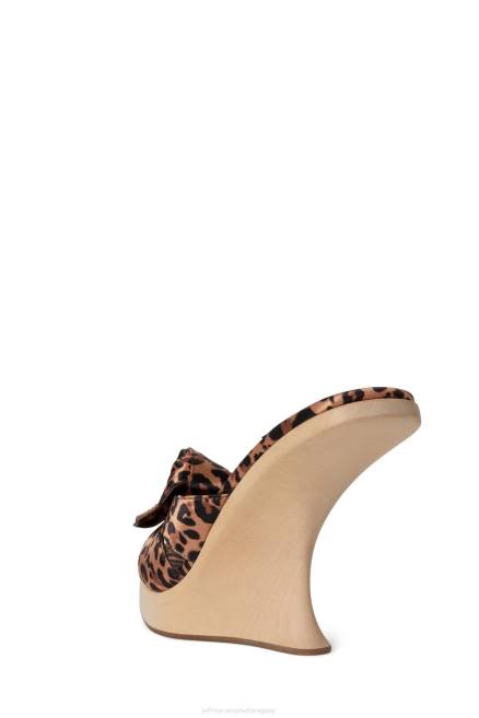 mujer broma Jeffrey Campbell F6JX1430 sandalia de tacón guepardo beige