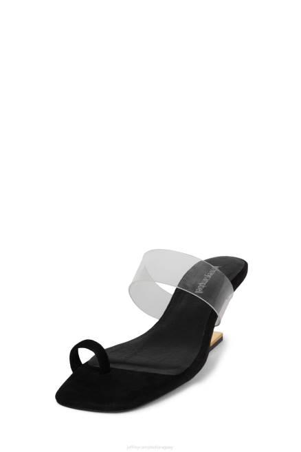 mujer calcular Jeffrey Campbell F6JX1466 sandalia de tacón ante negro claro