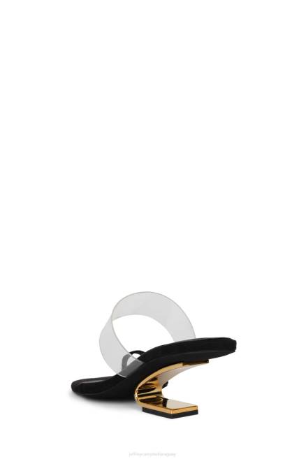 mujer calcular Jeffrey Campbell F6JX1466 sandalia de tacón ante negro claro