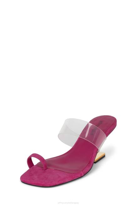 mujer calcular Jeffrey Campbell F6JX1467 sandalia de tacón ante fucsia dorado