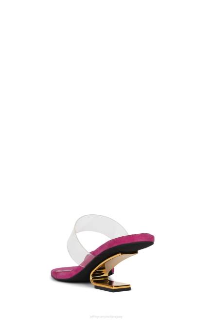 mujer calcular Jeffrey Campbell F6JX1467 sandalia de tacón ante fucsia dorado