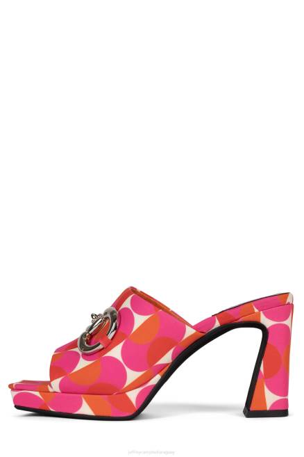 mujer caviar-bt Jeffrey Campbell F6JX1551 sandalia de tacón rosa rojo multi