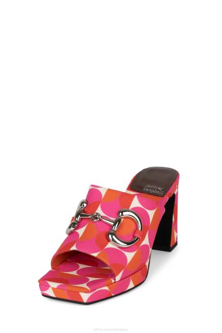 mujer caviar-bt Jeffrey Campbell F6JX1551 sandalia de tacón rosa rojo multi