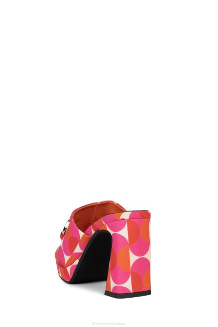 mujer caviar-bt Jeffrey Campbell F6JX1551 sandalia de tacón rosa rojo multi