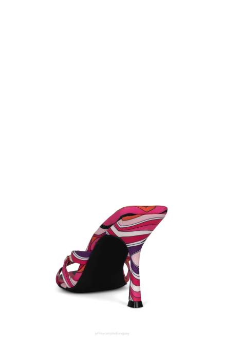 mujer con bisagras Jeffrey Campbell F6JX1471 sandalia de tacón rosa fucsia multicolor